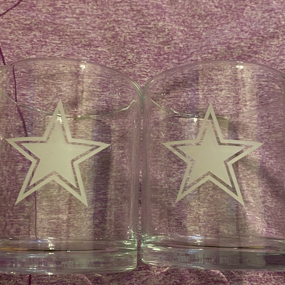 Dallas Cowboys Etched Star Glass Set 2 (14 oz) Stainless Steel Ice Cubes (6) NEW - Picture 5 of 7